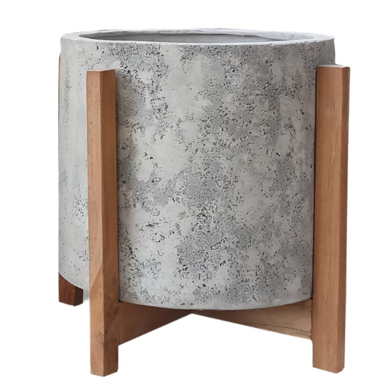 ΓΛΑΣΤΡΑ ΕΣΩΤ.ΧΩΡΟΥ HOFF HM4682.03M FIBER CEMENT ΓΚΡΙ-TEAK ΒΑΣΗ Φ40x39Υεκ