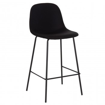 ΣΚΑΜΠΟ ΜΠΑΡ VINCENT HM9298.24 ΜΕΣΑΙΟΥ ΥΨΟΥΣ-ΜΑΥΡΟ ΥΦΑΣΜΑ-ΜΕΤΑΛΛΙΚΑ ΠΟΔΙΑ 43x50x92,5Υεκ
