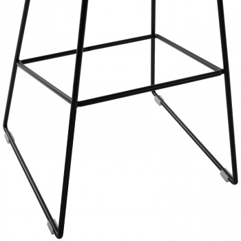 ΣΚΑΜΠΟ ΜΕΤΑΛΛΙΚΟ NAILA HM8450.02 ΜΕ ΚΑΘΙΣΜΑ PP ΜΑΥΡΟ 47x47x83 εκ.
