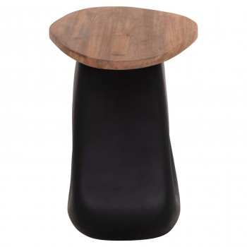 ΒΟΗΘΗΤΙΚΟ ΤΡΑΠΕΖΙ AIDA HM4692.01 FIBER CEMENT ΜΑΥΡΟ--ΞΥΛΟ TEAK TOP 47x60x59Υεκ