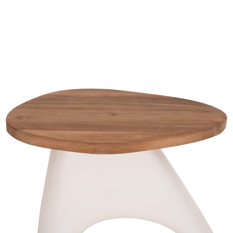ΒΟΗΘΗΤΙΚΟ ΤΡΑΠΕΖΙ AIDA HM4692.02 FIBER CEMENT ΛΕΥΚΟ--ΞΥΛΟ TEAK TOP 47x60x59Υεκ