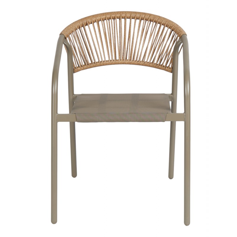 ΠΟΛΥΘΡΟΝΑ HOMAN HM6430.04 ΣΑΜΠΑΝΙ ΜΕΤΑΛΛΟ & TEXTILENE--ΜΠΕΖ P.E.RATTAN 53,5x62x75Υεκ