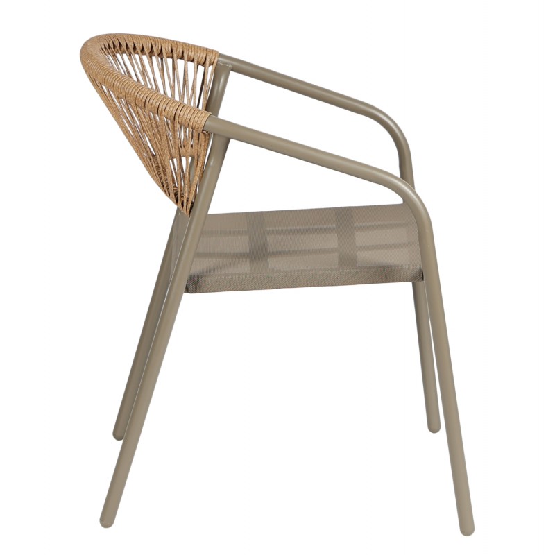 ΠΟΛΥΘΡΟΝΑ HOMAN HM6430.04 ΣΑΜΠΑΝΙ ΜΕΤΑΛΛΟ & TEXTILENE--ΜΠΕΖ P.E.RATTAN 53,5x62x75Υεκ