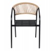 ΠΟΛΥΘΡΟΝΑ HOMAN HM6430.03 ΜΑΥΡΟ ΜΕΤΑΛΛΟ & TEXTILENE--ΜΠΕΖ P.E.RATTAN 53,5x62x75Υεκ