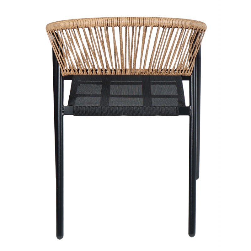 ΠΟΛΥΘΡΟΝΑ HOMAN HM6430.03 ΜΑΥΡΟ ΜΕΤΑΛΛΟ & TEXTILENE--ΜΠΕΖ P.E.RATTAN 53,5x62x75Υεκ