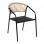 ΠΟΛΥΘΡΟΝΑ HOMAN HM6430.03 ΜΑΥΡΟ ΜΕΤΑΛΛΟ & TEXTILENE--ΜΠΕΖ P.E.RATTAN 53,5x62x75Υεκ
