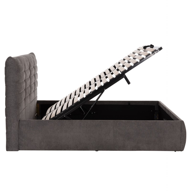 ΚΡΕΒΑΤΙ ΔΙΠΛΟ & ΣΤΡΩΜΑ SANDRA HM10770 ΓΚΡΙ ΥΦΑΣΜΑ ΜΕ ΑΠΟΘ.ΧΩΡΟ--ΓΙΑ 160x200εκ