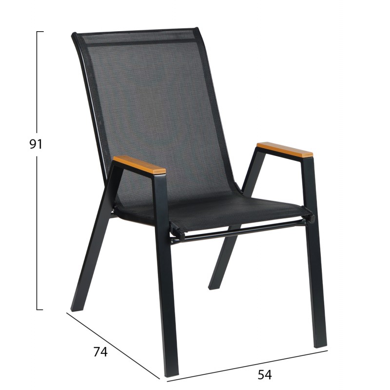ΣΕΤ ΤΡΑΠΕΖΑΡΙΑΣ 5ΤΜΧ BRUNO HM10729.03 ΚΑΡΕΚΛΕΣ ΜΕΤΑΛΛΙΚΕΣ & ΤΡΑΠΕΖΙ 150x90εκ ΜΑΥΡΟ