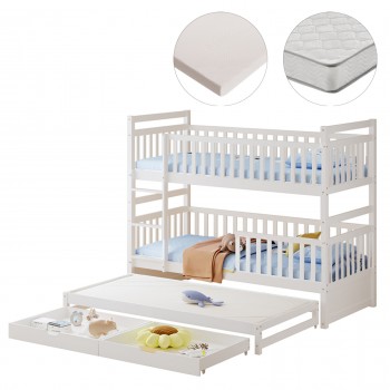 ΠΑΙΔΙΚΗ ΚΟΥΚΕΤΑ ΜΕ ΣΤΡΩΜΑΤΑ & ΣΥΡΤΑΡΙΑ TRIPLON HM21318 ΞΥΛΟ ΠΕΥΚΟΥ ΛΕΥΚΟ 207x97x168Υεκ