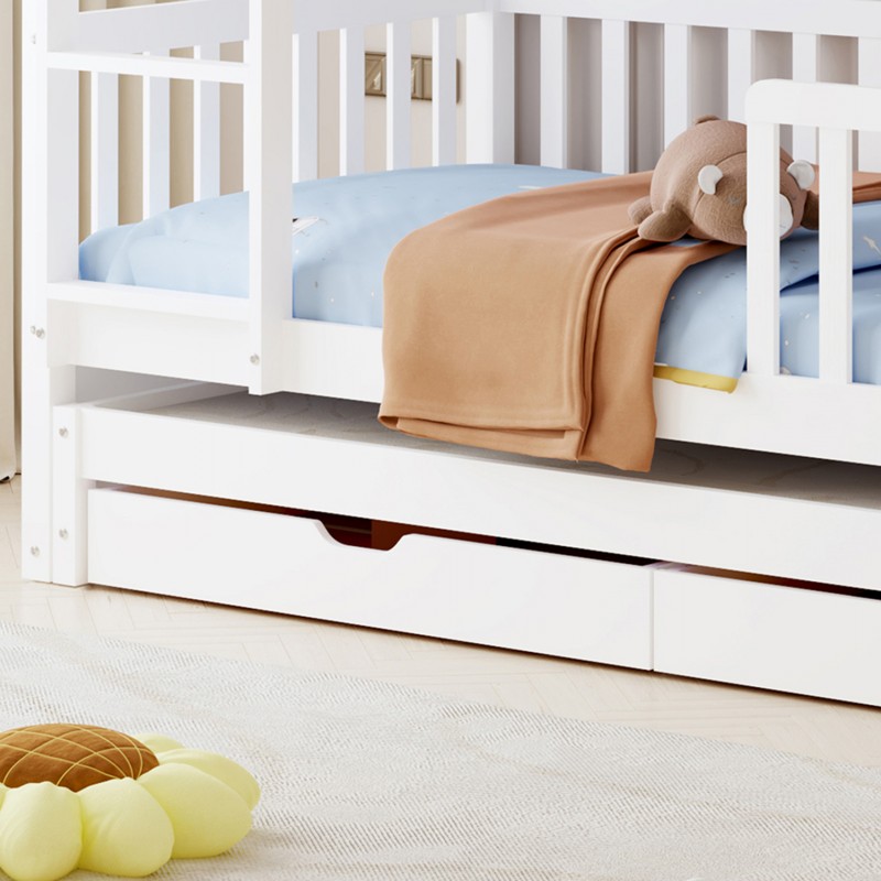 ΠΑΙΔΙΚΗ ΚΟΥΚΕΤΑ ΜΕ ΣΤΡΩΜΑΤΑ & ΣΥΡΤΑΡΙΑ TRIPLON HM21318 ΞΥΛΟ ΠΕΥΚΟΥ ΛΕΥΚΟ 207x97x168Υεκ