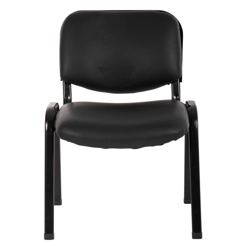 ΚΑΡΕΚΛΑ JANISHA HM1010.01 ΜΕ ΔΕΡΜΑΤΙΝΗ PU ΜΑΥΡΟ 53,5x59x77 εκ.