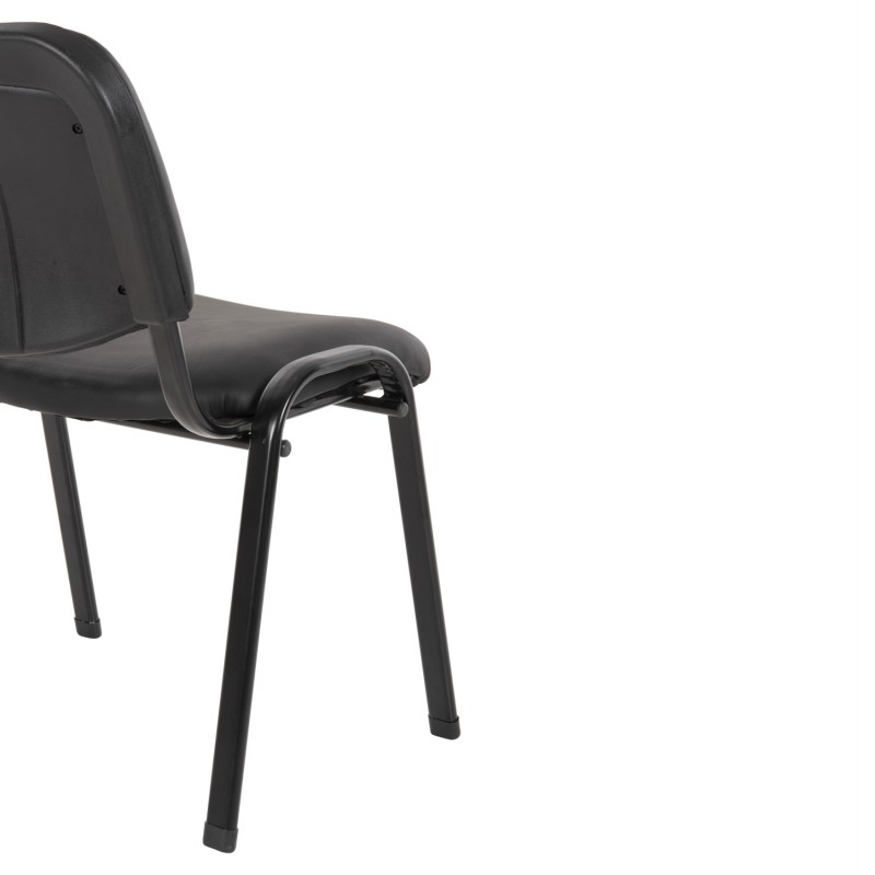 ΚΑΡΕΚΛΑ JANISHA HM1010.01 ΜΕ ΔΕΡΜΑΤΙΝΗ PU ΜΑΥΡΟ 53,5x59x77 εκ.