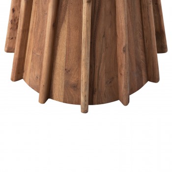 ΤΡΑΠΕΖΙ ΤΡΑΠΕΖΑΡΙΑΣ ΣΤΡΟΓΓΥΛΟ DRAXX HM9687 ΜΑΣΙΦ ΞΥΛΟ ΑΚΑΚΙΑΣ-ΕΠΙΦΑΝΕΙΑ ΜΑΥΡΟ ΜΑΡΜΑΡΟ Φ120x76Υεκ