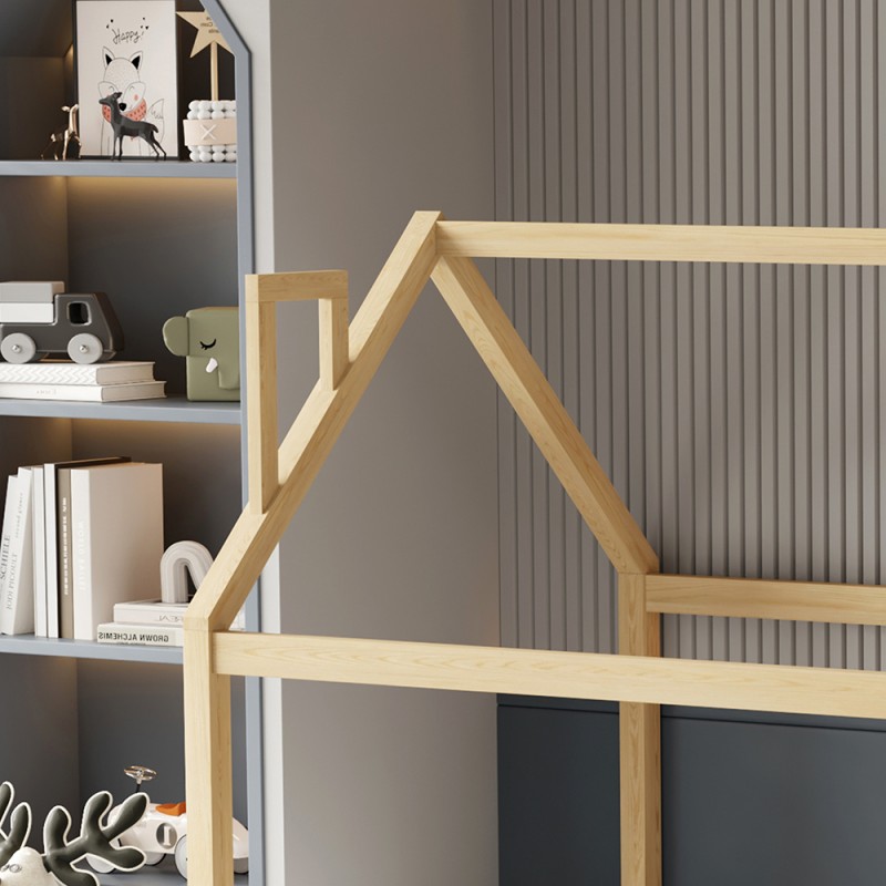 ΚΡΕΒΑΤΙ ΠΑΙΔΙΚΟ ΜΕ ΚΑΓΚΕΛΟ HOUSER HM706.01 τ.MONTESSORI ΞΥΛΟ ΠΕΥΚΟ ΦΥΣΙΚΟ-190x90εκ