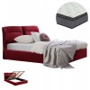ΚΡΕΒΑΤΙ ΔΙΠΛΟ & ΣΤΡΩΜΑ KENDRA HM10720.06 ΚΟΚΚΙΝΟ ΒΟΥΡΓΟΥΝΔΙΑΣ ΒΕΛΟΥΔΟ--ΑΠΟΘ.ΧΩΡΟΣ--160x200εκ