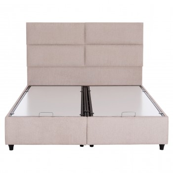 ΚΡΕΒΑΤΙ MILO ΔΙΠΛΟ ΜΕ ΑΠΟΘΗΚΕΥΤΙΚΟ ΧΩΡΟ HM622.32 ΜΠΕΖ ΥΦΑΣΜΑ-- ΓΙΑ ΣΤΡΩΜΑ 160x200εκ