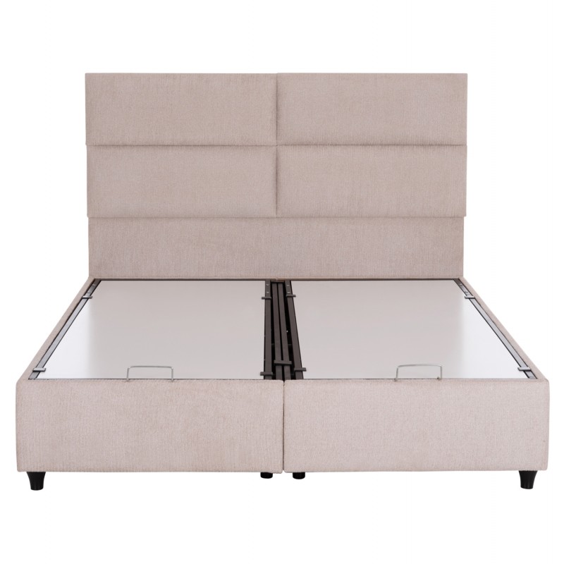 ΚΡΕΒΑΤΙ MILO ΔΙΠΛΟ ΜΕ ΑΠΟΘΗΚΕΥΤΙΚΟ ΧΩΡΟ HM622.32 ΜΠΕΖ ΥΦΑΣΜΑ-- ΓΙΑ ΣΤΡΩΜΑ 160x200εκ