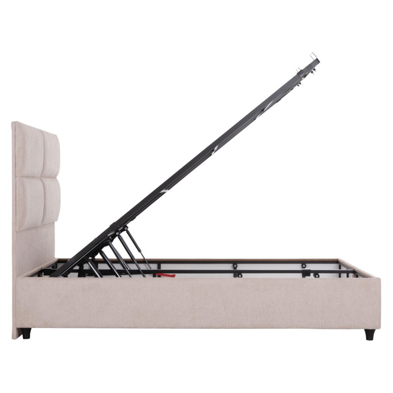 ΚΡΕΒΑΤΙ MILO ΔΙΠΛΟ ΜΕ ΑΠΟΘΗΚΕΥΤΙΚΟ ΧΩΡΟ HM622.32 ΜΠΕΖ ΥΦΑΣΜΑ-- ΓΙΑ ΣΤΡΩΜΑ 160x200εκ