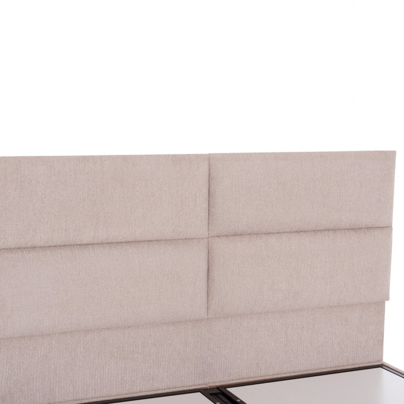 ΚΡΕΒΑΤΙ MILO ΔΙΠΛΟ ΜΕ ΑΠΟΘΗΚΕΥΤΙΚΟ ΧΩΡΟ HM622.32 ΜΠΕΖ ΥΦΑΣΜΑ-- ΓΙΑ ΣΤΡΩΜΑ 160x200εκ