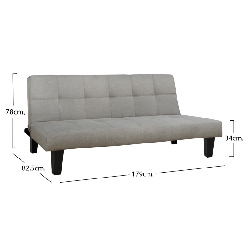 ΚΑΝΑΠΕΣ ΚΡΕΒΑΤΙ ODESSA HM3000.01 ΥΦΑΣΜΑ ΜΠΕΖ 179x80x79 εκ.