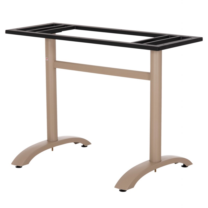 ΒΑΣΗ ΤΡΑΠΕΖΙΟΥ ΑΛΟΥΜΙΝΙΟΥ ΔΙΣΤΗΛΗ HM461.25 CAPPUCINO ΜΕ ΡΕΓΟΥΛΑΤΟΡΟΥΣ 100Χ60Χ73Υεκ.