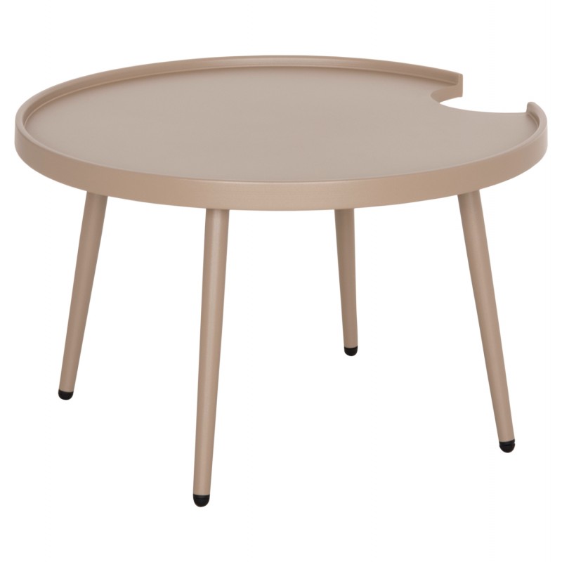 ΤΡΑΠΕΖΙ ΜΕΣΗΣ ΣΤΡΟΓΓΥΛΟ ΕΞ.ΧΩΡΟΥ TEROC HM6434.03 ΑΛΟΥΜΙΝΙΟ ΚΑΠΟΥΤΣΙΝΟ Φ70x44Υεκ