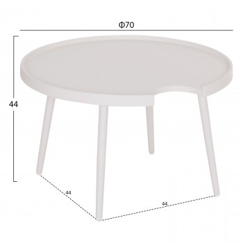ΤΡΑΠΕΖΙ ΜΕΣΗΣ ΣΤΡΟΓΓΥΛΟ ΕΞ.ΧΩΡΟΥ TEROC HM6434.02 ΑΛΟΥΜΙΝΙΟ ΛΕΥΚΟ Φ70x44Υεκ