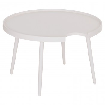 ΤΡΑΠΕΖΙ ΜΕΣΗΣ ΣΤΡΟΓΓΥΛΟ ΕΞ.ΧΩΡΟΥ TEROC HM6434.02 ΑΛΟΥΜΙΝΙΟ ΛΕΥΚΟ Φ70x44Υεκ