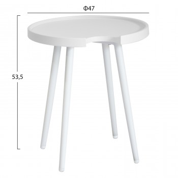 ΤΡΑΠΕΖΙ ΒΟΗΘΗΤΙΚΟ ΣΤΡΟΓΓΥΛΟ ΕΞ.ΧΩΡΟΥ TEROC HM6433.02 ΑΛΟΥΜΙΝΙΟ ΛΕΥΚΟ Φ47x53Υεκ