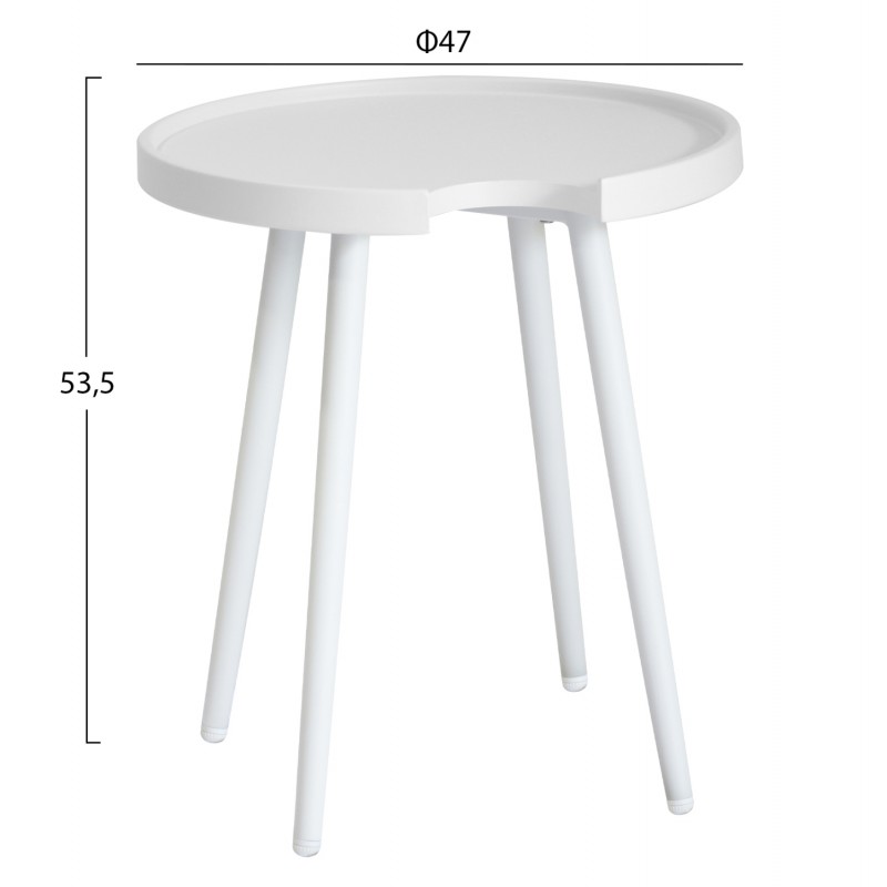 ΤΡΑΠΕΖΙ ΒΟΗΘΗΤΙΚΟ ΣΤΡΟΓΓΥΛΟ ΕΞ.ΧΩΡΟΥ TEROC HM6433.02 ΑΛΟΥΜΙΝΙΟ ΛΕΥΚΟ Φ47x53Υεκ