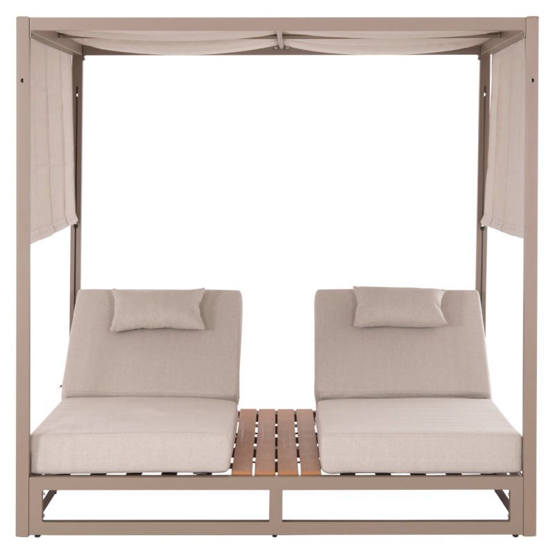 ΔΙΠΛΗ ΞΑΠΛΩΣΤΡΑ ΑΛΟΥΜΙΝΙΟΥ ΠΑΡΑΛΙΑΣ ΜΕ ΣΚΙΑΣΤΡΟ GALLANT HM6097.04 ΚΑΠΟΥΤΣΙΝΟ 2x2x2μ