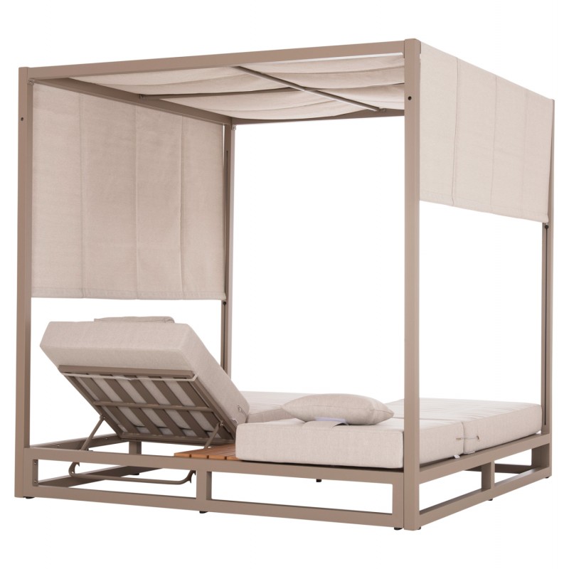 ΔΙΠΛΗ ΞΑΠΛΩΣΤΡΑ ΑΛΟΥΜΙΝΙΟΥ ΠΑΡΑΛΙΑΣ ΜΕ ΣΚΙΑΣΤΡΟ GALLANT HM6097.04 ΚΑΠΟΥΤΣΙΝΟ 2x2x2μ