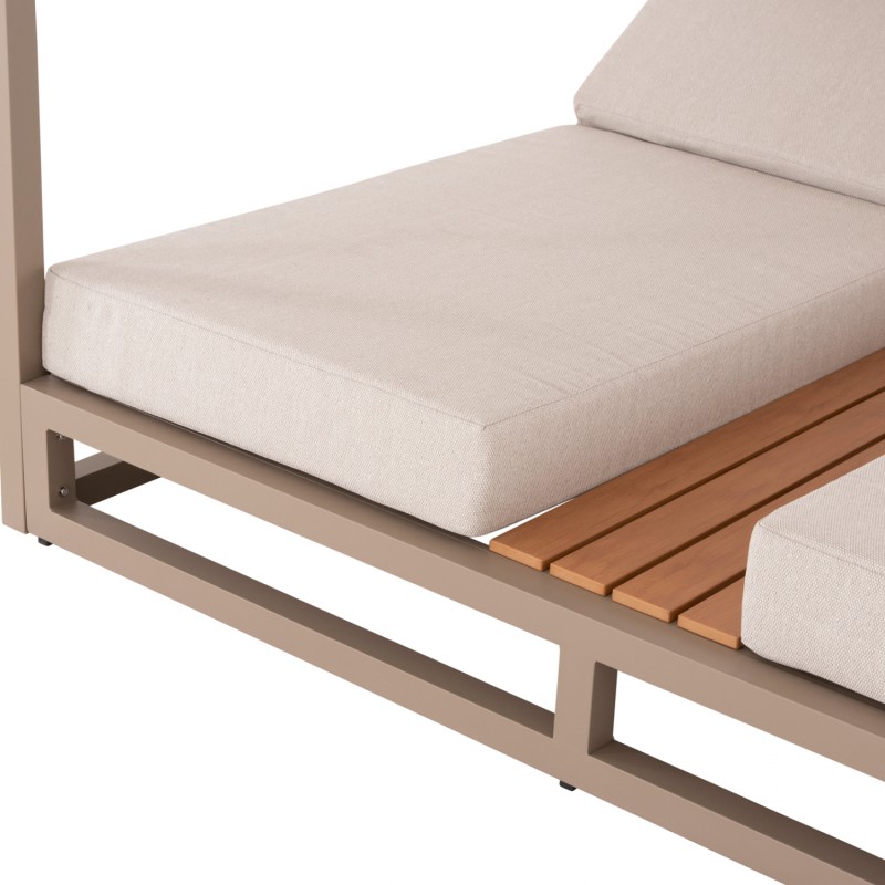 ΔΙΠΛΗ ΞΑΠΛΩΣΤΡΑ ΑΛΟΥΜΙΝΙΟΥ ΠΑΡΑΛΙΑΣ ΜΕ ΣΚΙΑΣΤΡΟ GALLANT HM6097.04 ΚΑΠΟΥΤΣΙΝΟ 2x2x2μ