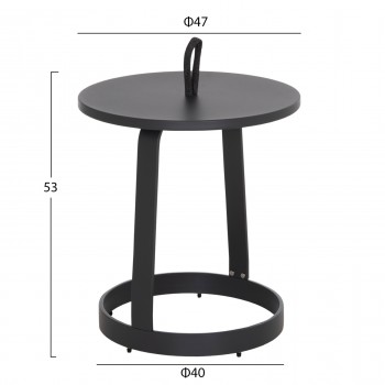 ΤΡΑΠΕΖΙ ΒΟΗΘΗΤΙΚΟ ΕΞ.ΧΩΡΟΥ MINO HM6432.01 ΑΛΟΥΜΙΝΙΟ & ΣΧΟΙΝΙ ΓΚΡΙ Φ47x53Υεκ