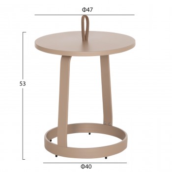 ΤΡΑΠΕΖΙ ΒΟΗΘΗΤΙΚΟ ΕΞ.ΧΩΡΟΥ MINO HM6432.03 ΑΛΟΥΜΙΝΙΟ & ΣΧΟΙΝΙ ΚΑΠΟΥΤΣΙΝΟ Φ47x53Υεκ