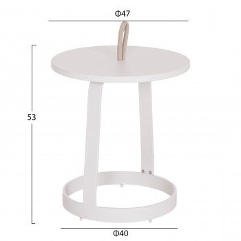ΤΡΑΠΕΖΙ ΒΟΗΘΗΤΙΚΟ ΕΞ.ΧΩΡΟΥ MINO HM6432.02 ΑΛΟΥΜΙΝΙΟ ΛΕΥΚΟ & ΣΧΟΙΝΙ ΜΠΕΖ Φ47x53Υεκ