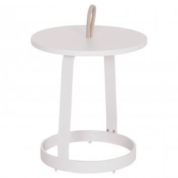 ΤΡΑΠΕΖΙ ΒΟΗΘΗΤΙΚΟ ΕΞ.ΧΩΡΟΥ MINO HM6432.02 ΑΛΟΥΜΙΝΙΟ ΛΕΥΚΟ & ΣΧΟΙΝΙ ΜΠΕΖ Φ47x53Υεκ