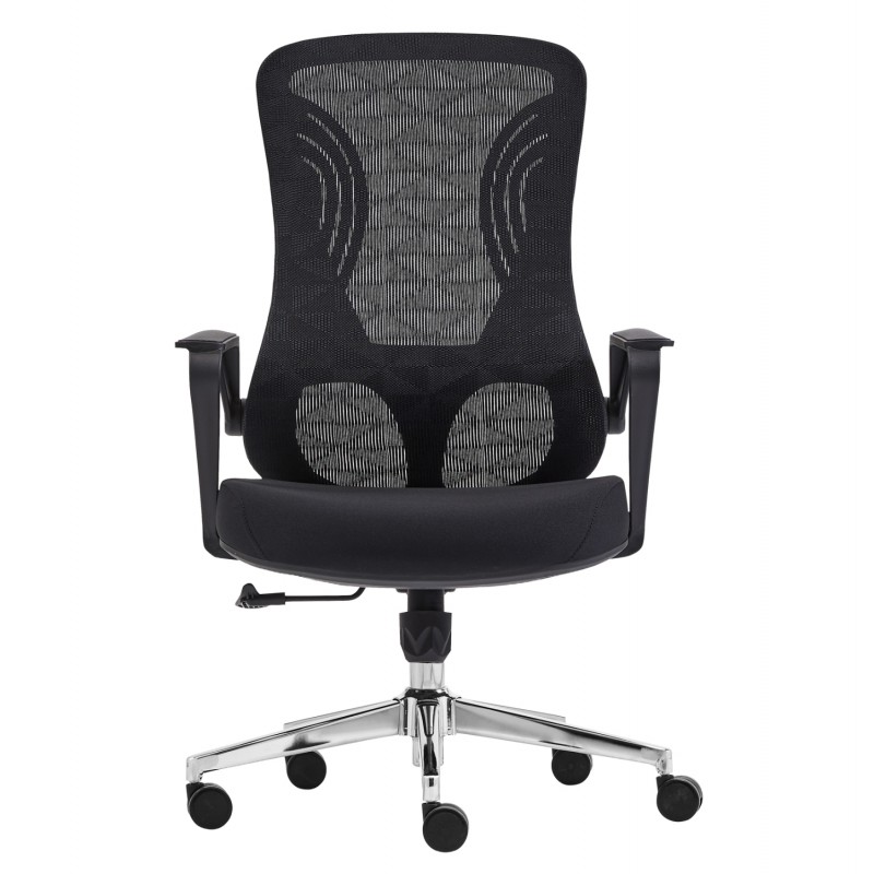 ΚΑΡΕΚΛΑ ΓΡΑΦΕΙΟΥ DECIFER HM1212.01 ΜΑΥΡO MESH-ΒΑΣΗ ΧΡΩΜΙΟΥ 61x60x110Υεκ.