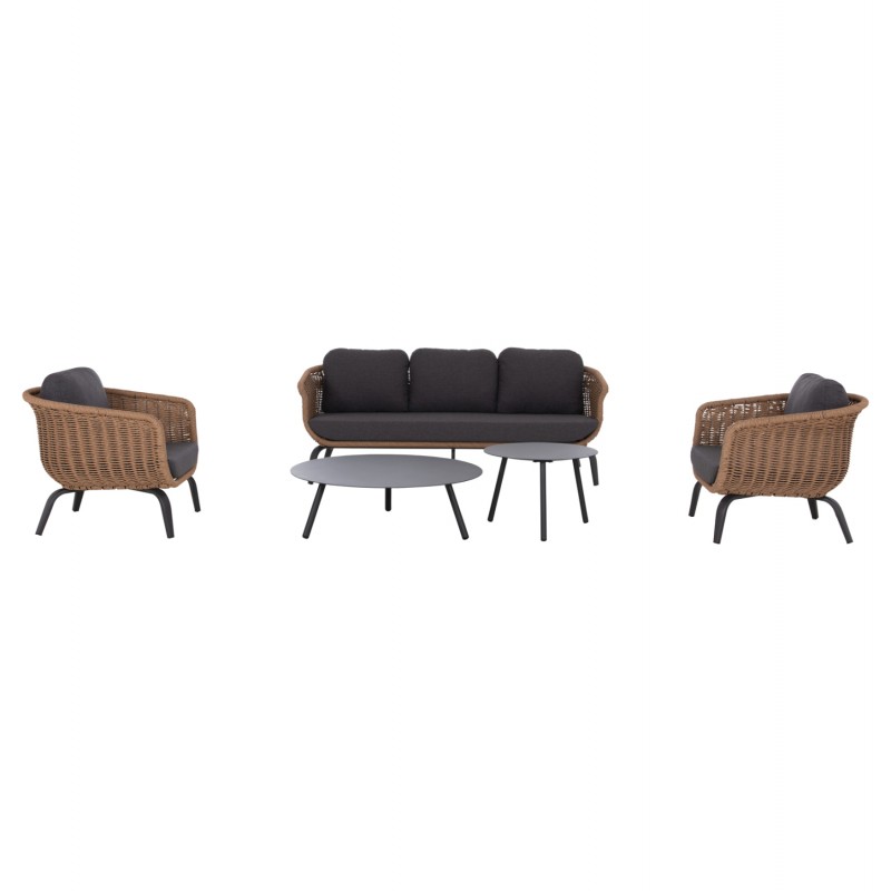 ΣΕΤ ΣΑΛΟΝΙ 5ΤΜΧ STERN HM6555.01 ΓΚΡΙ ΑΛΟΥΜΙΝΙΟ & OLEFIN--TWIST WICKER ΣΕ ΦΥΣΙΚΟ