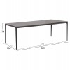ΤΡΑΠΕΖΙ ΤΡΑΠΕΖΑΡΙΑΣ STAD HM6558.01 ΓΚΡΙ ΑΛΟΥΜΙΝΙΟ & SINTERED STONE TOP 220x100x75Υεκ