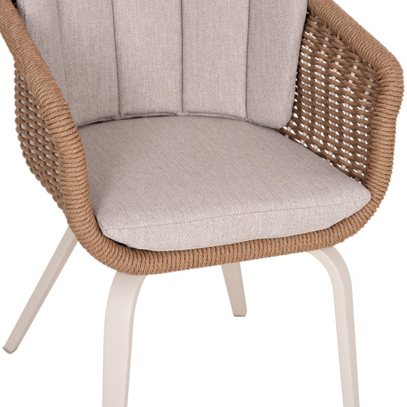 ΠΟΛΥΘΡΟΝΑ VICTUS HM6559.02 ΑΛΟΥΜΙΝΙΟ & OLEFIN ΜΠΕΖ-TWIST WICKER 60x62x76Yεκ