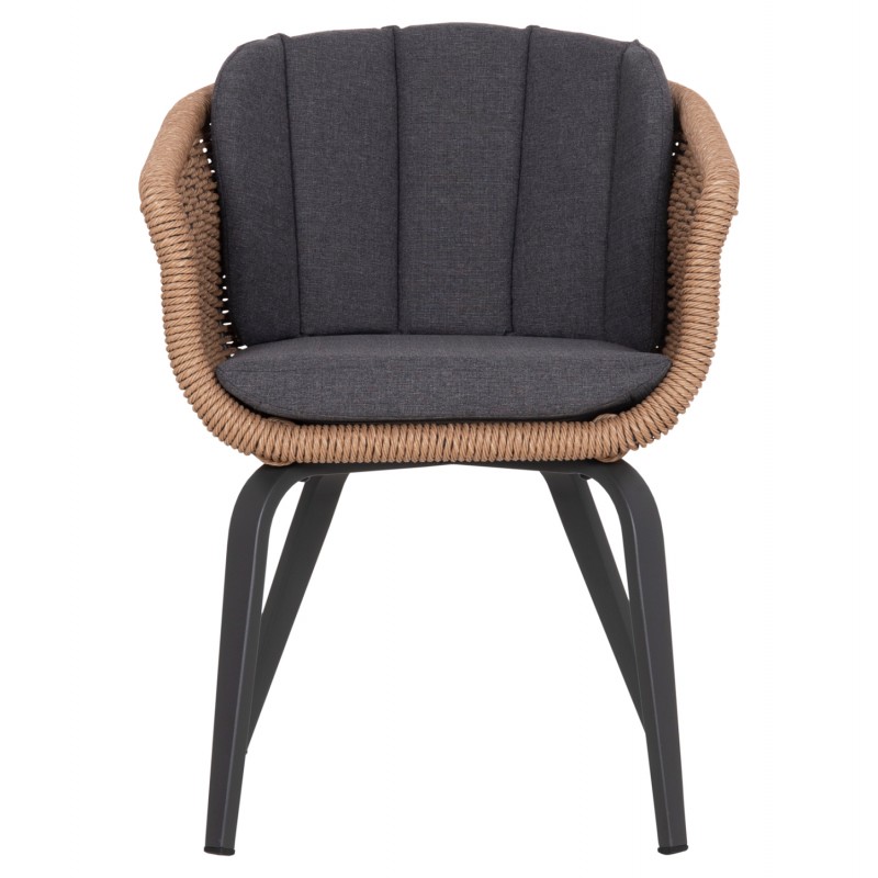 ΠΟΛΥΘΡΟΝΑ VICTUS HM6559.01 ΑΛΟΥΜΙΝΙΟ & OLEFIN ΓΚΡΙ-TWIST WICKER 60x62x76Yεκ