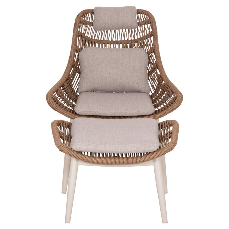 ΠΟΛΥΘΡΟΝΑ LOUNGE ΜΕ ΥΠΟΠΟΔΙΟ REMVAZZO HM6561.02 ΑΛΟΥΜΙΝΙΟ ΜΠΕΖ--WICKER 90x85x96Υεκ