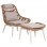 ΠΟΛΥΘΡΟΝΑ LOUNGE ΜΕ ΥΠΟΠΟΔΙΟ REMVAZZO HM6561.02 ΑΛΟΥΜΙΝΙΟ ΜΠΕΖ--WICKER 90x85x96Υεκ