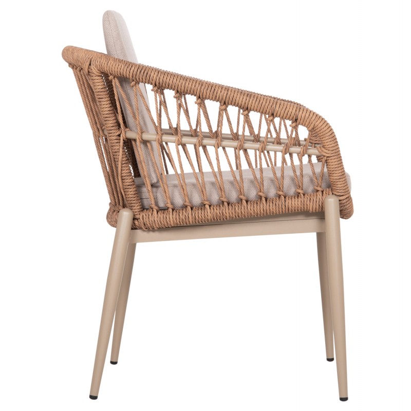 ΠΟΛΥΘΡΟΝΑ ΑΛΟΥΜΙΝΙΟΥ GALDIN HM6272.03 ΚΑΠΟΥΤΣΙΝΟ-P.E.RATTAN-ΜΠΕΖ ΥΦΑΣΜΑ 65x60x76Υεκ
