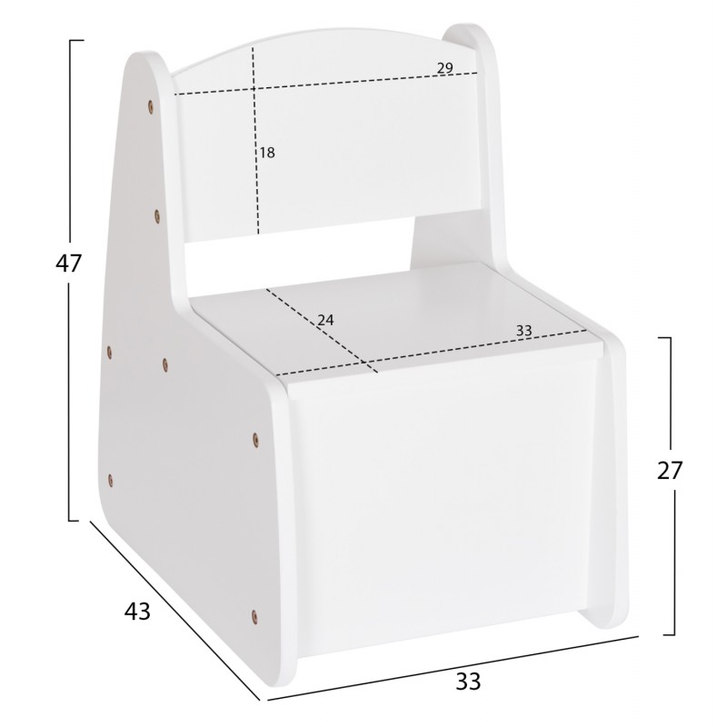 ΠΑΙΔΙΚΟ ΚΑΡΕΚΛΑΚΙ ΜΕ ΑΠΟΘ.ΧΩΡΟ RICKI HM18343.03 ΚΟΝΤΡΑΠΛΑΚΕ/MDF ΛΕΥΚΟ 33x43x47Υεκ