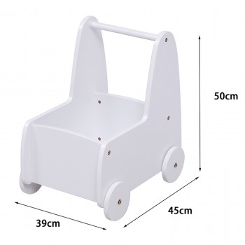 ΠΑΙΔΙΚΟ ΤΡΟΛΕΥ/ΚΑΡΟΤΣΑΚΙ RICKI HM18341.03 MDF & ΚΟΝΤΡΑΠΛΑΚΕ ΛΕΥΚΟ 33x45x50Υεκ