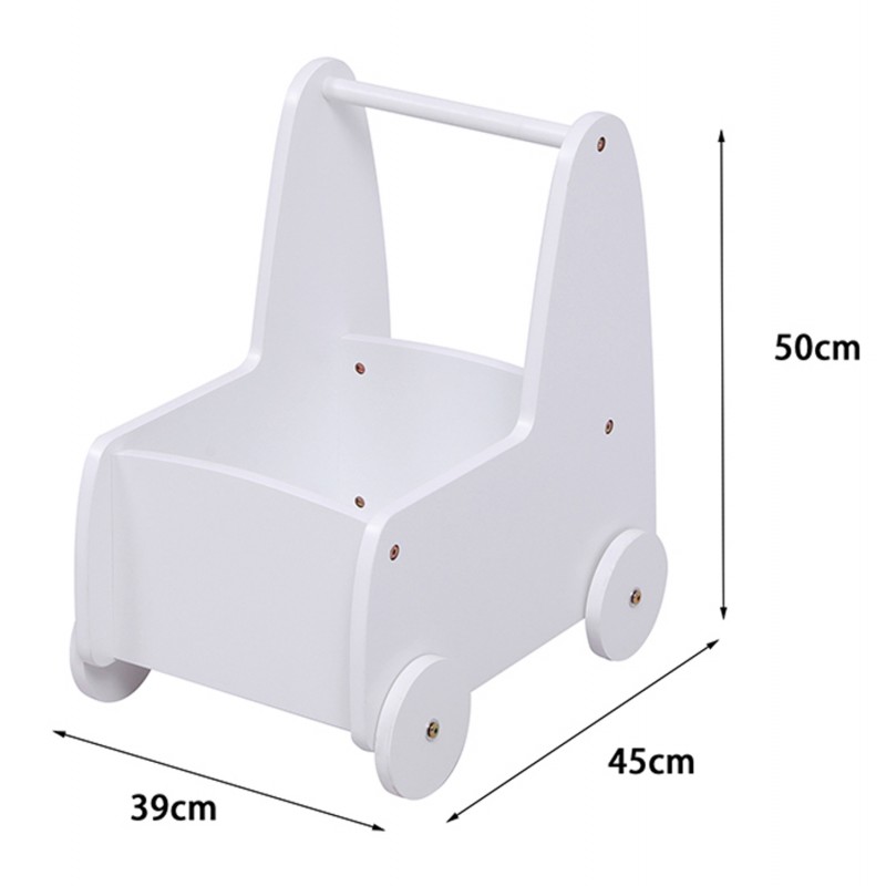 ΠΑΙΔΙΚΟ ΤΡΟΛΕΥ/ΚΑΡΟΤΣΑΚΙ RICKI HM18341.03 MDF & ΚΟΝΤΡΑΠΛΑΚΕ ΛΕΥΚΟ 33x45x50Υεκ