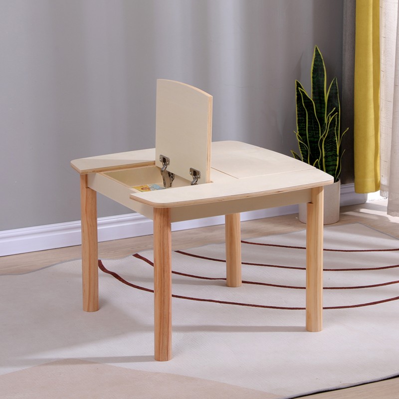 ΤΡΑΠΕΖΑΚΙ ΠΑΙΔΙΚΟ ΜΕ ΑΠΟΘ.ΧΩΡΟΥΣ RICKI HM18339.01 MDF & ΣΥΜΗΔΑ ΣΕ ΦΥΣΙΚΟ 65x65x47Υεκ