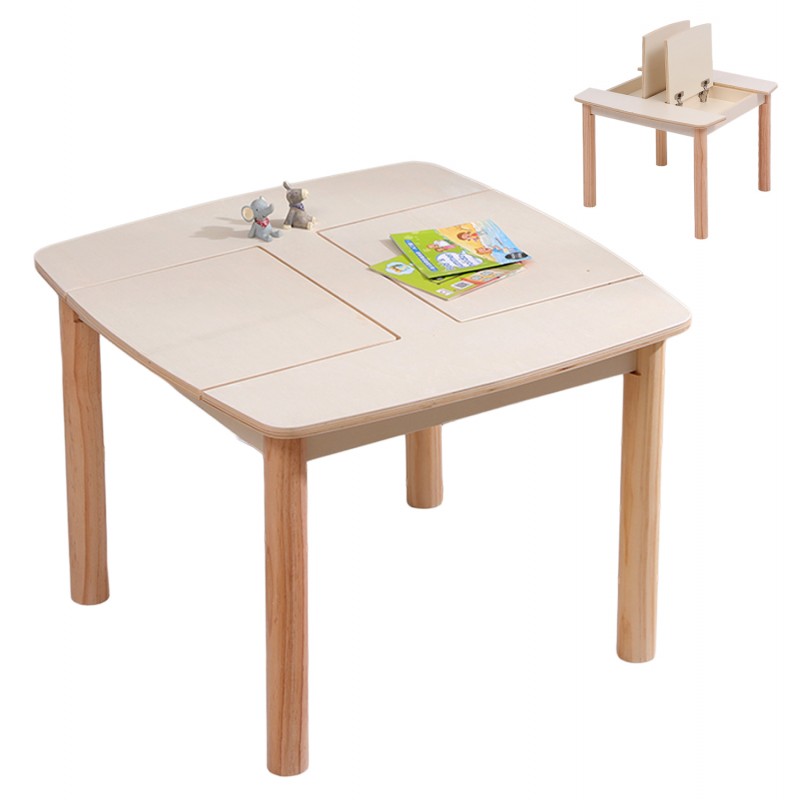 ΤΡΑΠΕΖΑΚΙ ΠΑΙΔΙΚΟ ΜΕ ΑΠΟΘ.ΧΩΡΟΥΣ RICKI HM18339.01 MDF & ΣΥΜΗΔΑ ΣΕ ΦΥΣΙΚΟ 65x65x47Υεκ